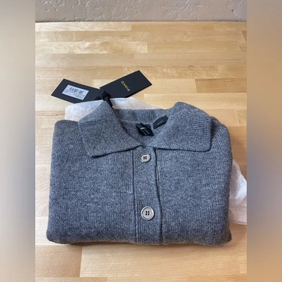 Pinko women's cashmere and wool blend cardigan +satin size small